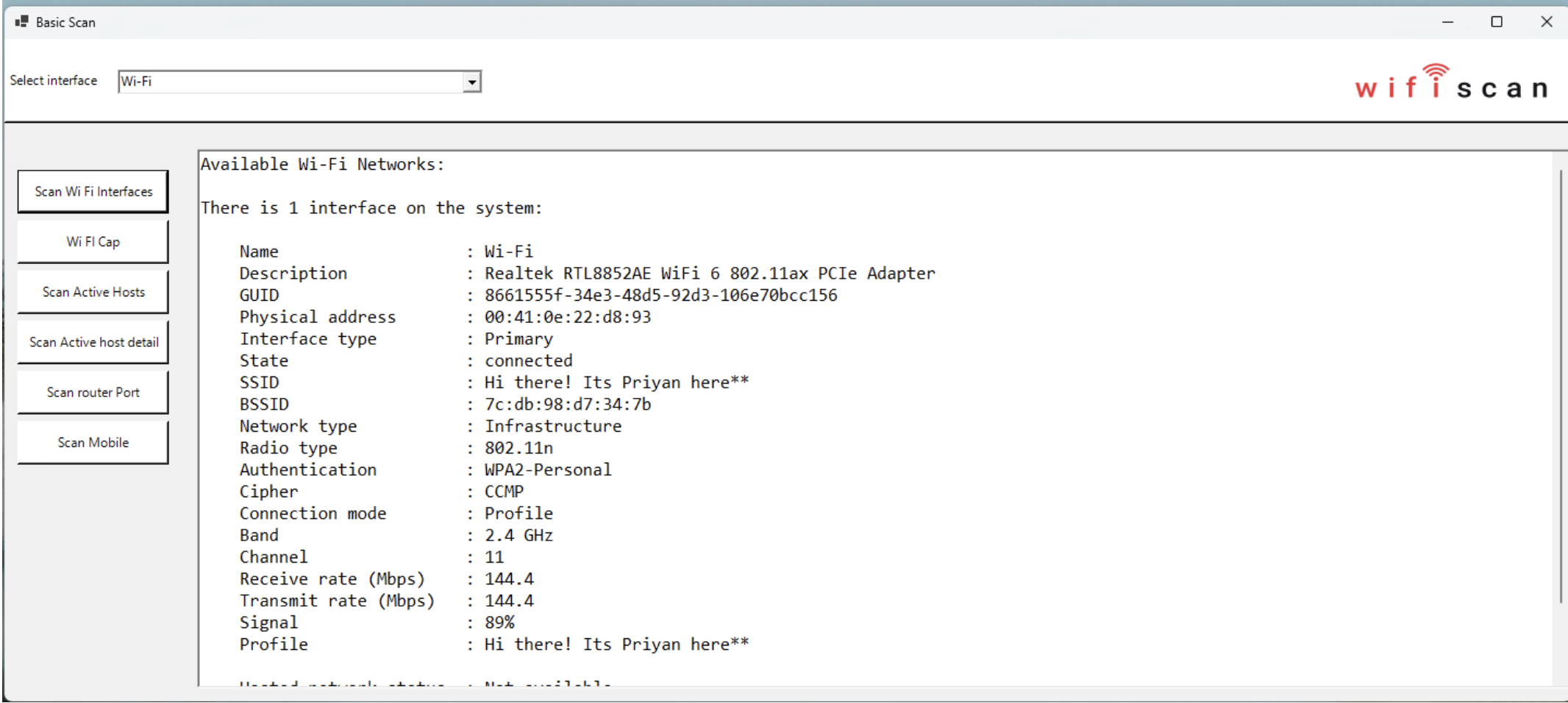 Wireless Network Scanner Project